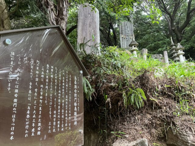 鳥居強右衛門の碑の案内板
