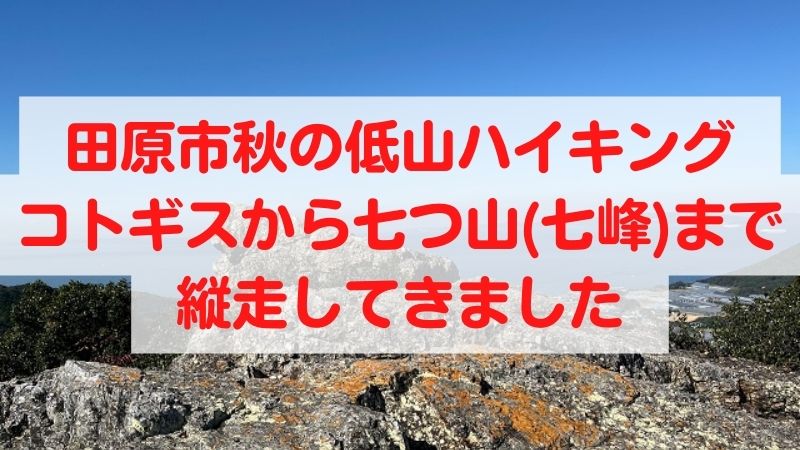 田原市秋の低山ハイキングコトギスから七つ山(七峰)まで縦走してきました